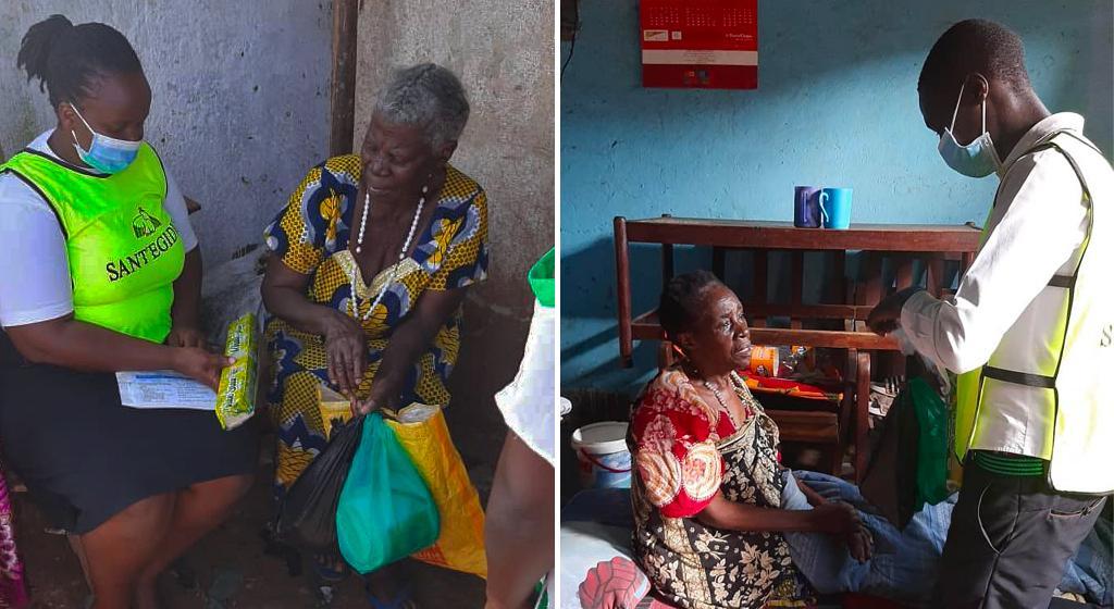 A Muyenga, una zona de Kampala (Uganda), Sant'Egidio reparteix ajuda humanitària als ancians que s'han empobrit amb la pandèmia